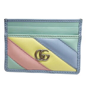 GUCCI GG Marmont Card Case Wallet Leather Pass Multicolor